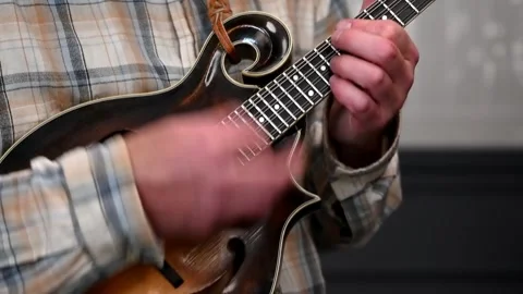 Playing mandolin Stock Footage 317958797