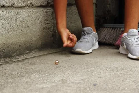 Playing Marble Foto stock