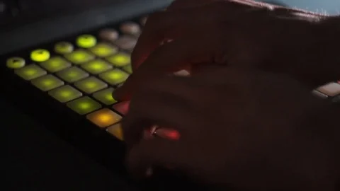 Playing Midi Live Controller Stock Footage 82900973