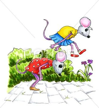 Playing mouse childs Stock Illustration