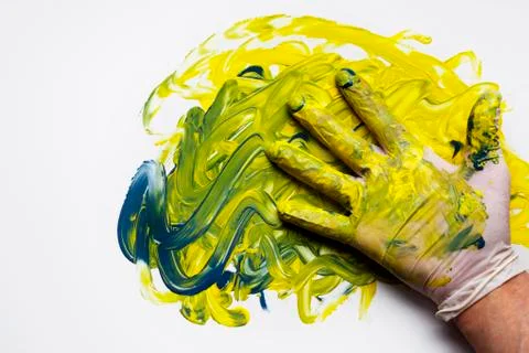 Playing with multiple paints colors Stock Photos
