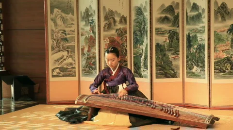 Playing Music instructment Stock Footage 688347