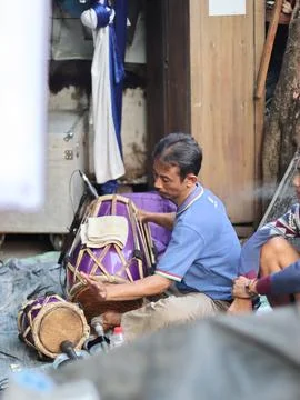 Playing musical instruments. Stock Photos