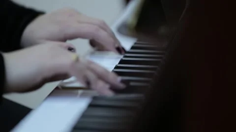 Playing an old piano 3 Stock Footage 317950967