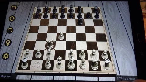 Playing Online Chess On The Tablet Computer Stock Footage 148756915