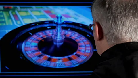 Playing online roulette  Stock Footage 194885197