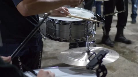 Playing percussion and drum to the rhythm Stock Footage 255666915