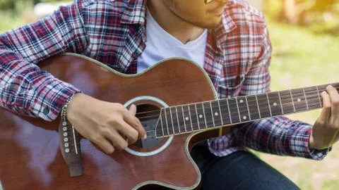 Playing perfect riff. Stock Photos