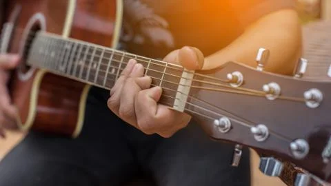 Playing perfect riff. Foto stock