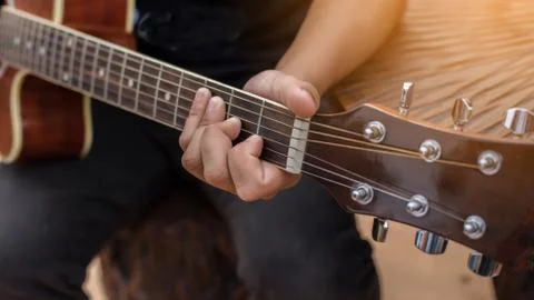 Playing perfect riff. Foto stock