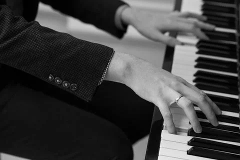 Playing the piano close up Stock Photos