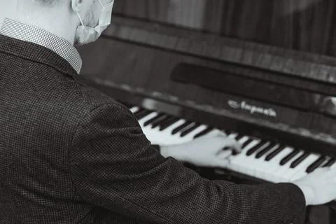 Playing the piano close up Stock Photos
