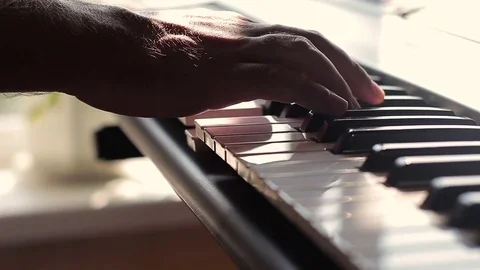 Playing piano. Stock Footage 77696358