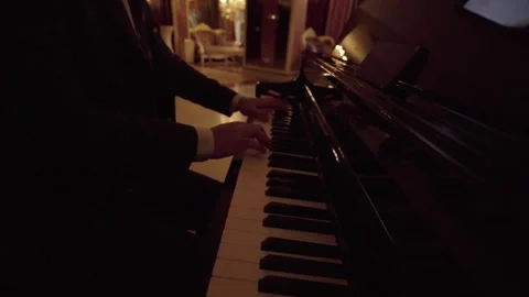 Playing piano 스톡 동영상 156834364