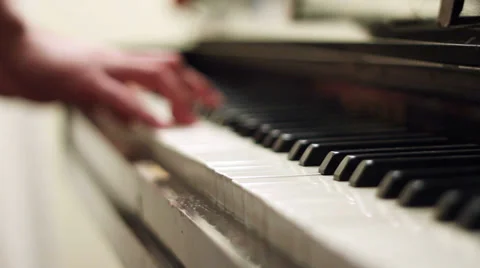 Playing Piano - Hand is blurred, Front Focus Video stock 34732547