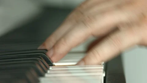Playing on piano keyboard Stockbeeldmateriaal 107385018