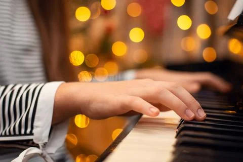 Playing the piano Stock Photos