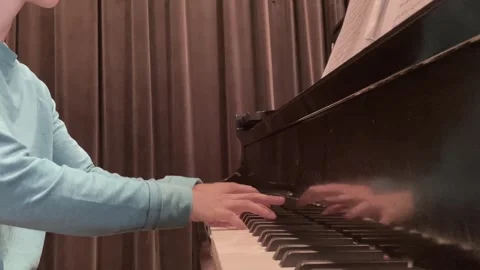 Playing Piano on Stage Stock Footage 253209824