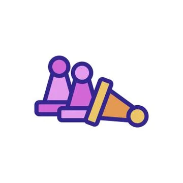 Playing pieces icon vector outline illustration Stock Illustration