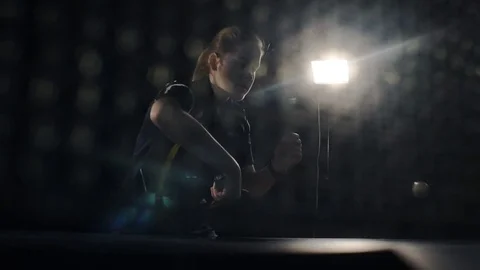 Playing ping pong Stock Footage 75639257