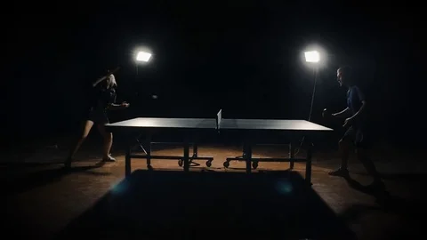 Playing ping pong Stock Footage 75639367