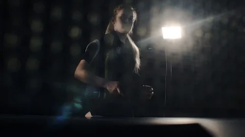 Playing ping pong Stock Footage 75639392