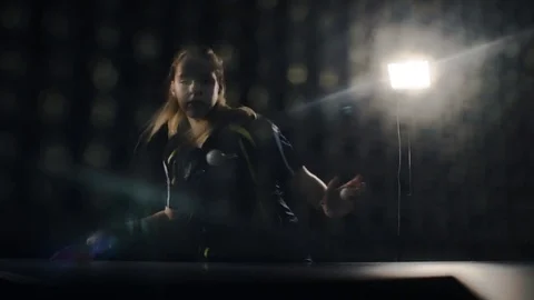 Playing ping pong Stock Footage 75639408