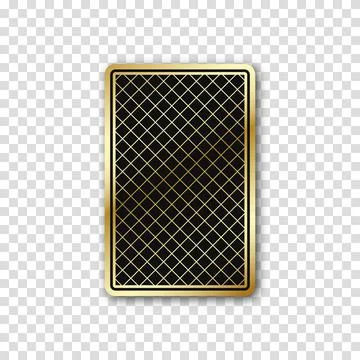 Playing poker card on transparent background. Black and gold back side design Stock Illustration