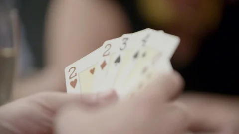 Playing Poker Game Stock Footage 92445980