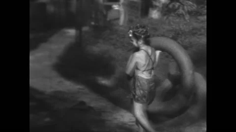 Playing In a Pool 1938 Stock Footage 225583083
