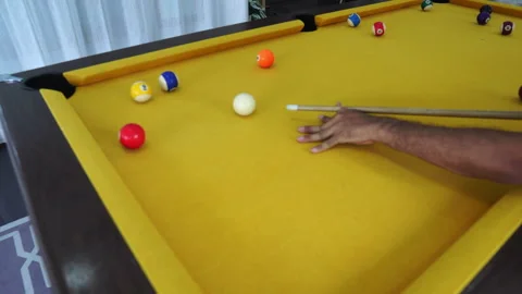 Playing pool in the club Stock Footage 246750126