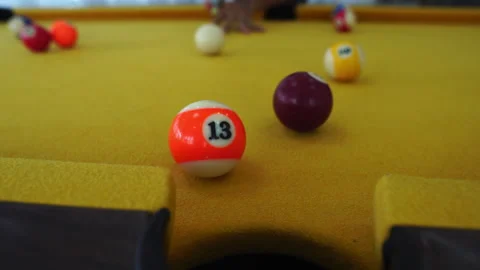Playing pool in the club Stock Footage 246750181