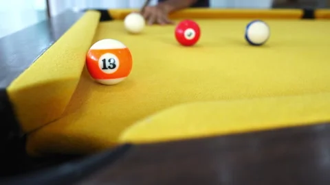 Playing pool in the club Stock Footage 246956076