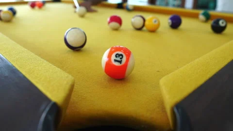 Playing pool in the club Stock Footage 246957682