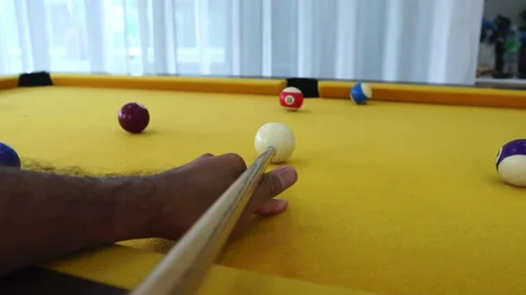 Playing pool in the club Stock Footage 246957696