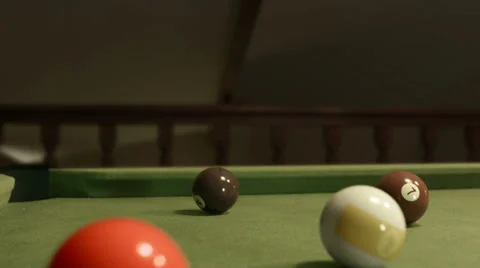 Playing Pool Double Hit Stock Footage 33467213