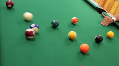 Playing pool game Stock Footage 972563