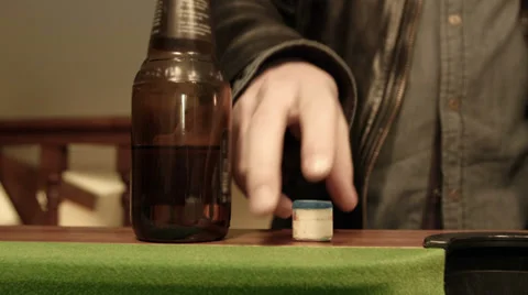 Playing Pool grabing the chalk Stock Footage 33466773