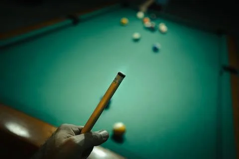 Playing pool in a night pub Stock-Fotos