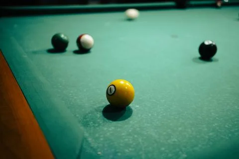 Playing pool in a night pub Stock Photos