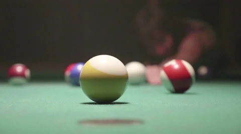 Playing pool/ pocket billiards - Shot02 - CC Video stock 63957562