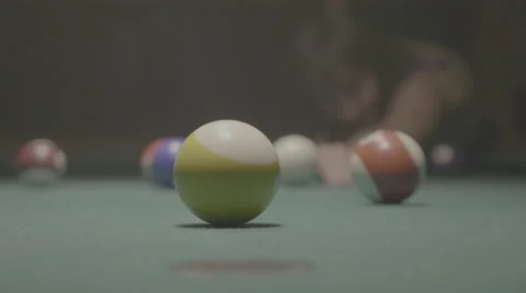 Playing pool/ pocket billiards - Shot02 - FLAT Video stock 63958010