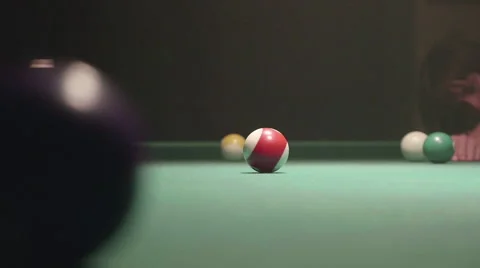 Playing pool/ pocket billiards - Shot03 - CC Video stock 63958807