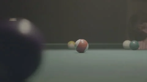 Playing pool/ pocket billiards - Shot03 - FLAT Video stock 63959242