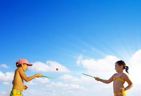 Playing rackets Stock Photos