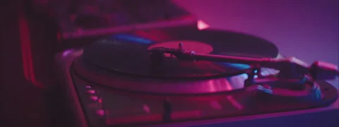 Playing record on DJ turntable Video stock 168266749