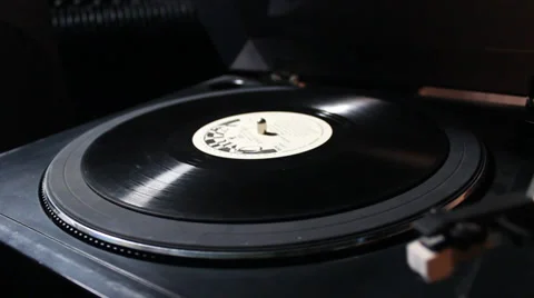 Playing record player Stock Footage 39354823