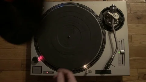 Playing a Record on a Turntable. Stock Footage 74937157