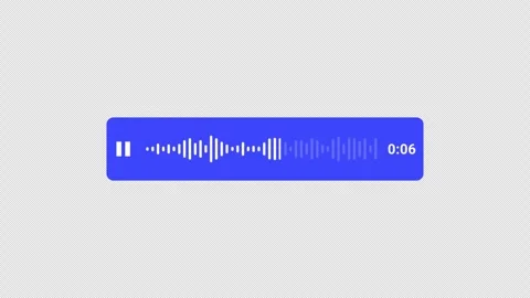 Playing record voice message animation on black background, audio voice message. Stock Footage 296940197