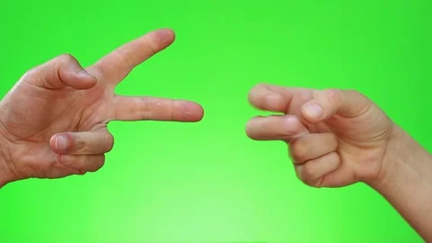 Playing Rock Paper Scissors, Close-Up Of Hands Stock Footage 91664793